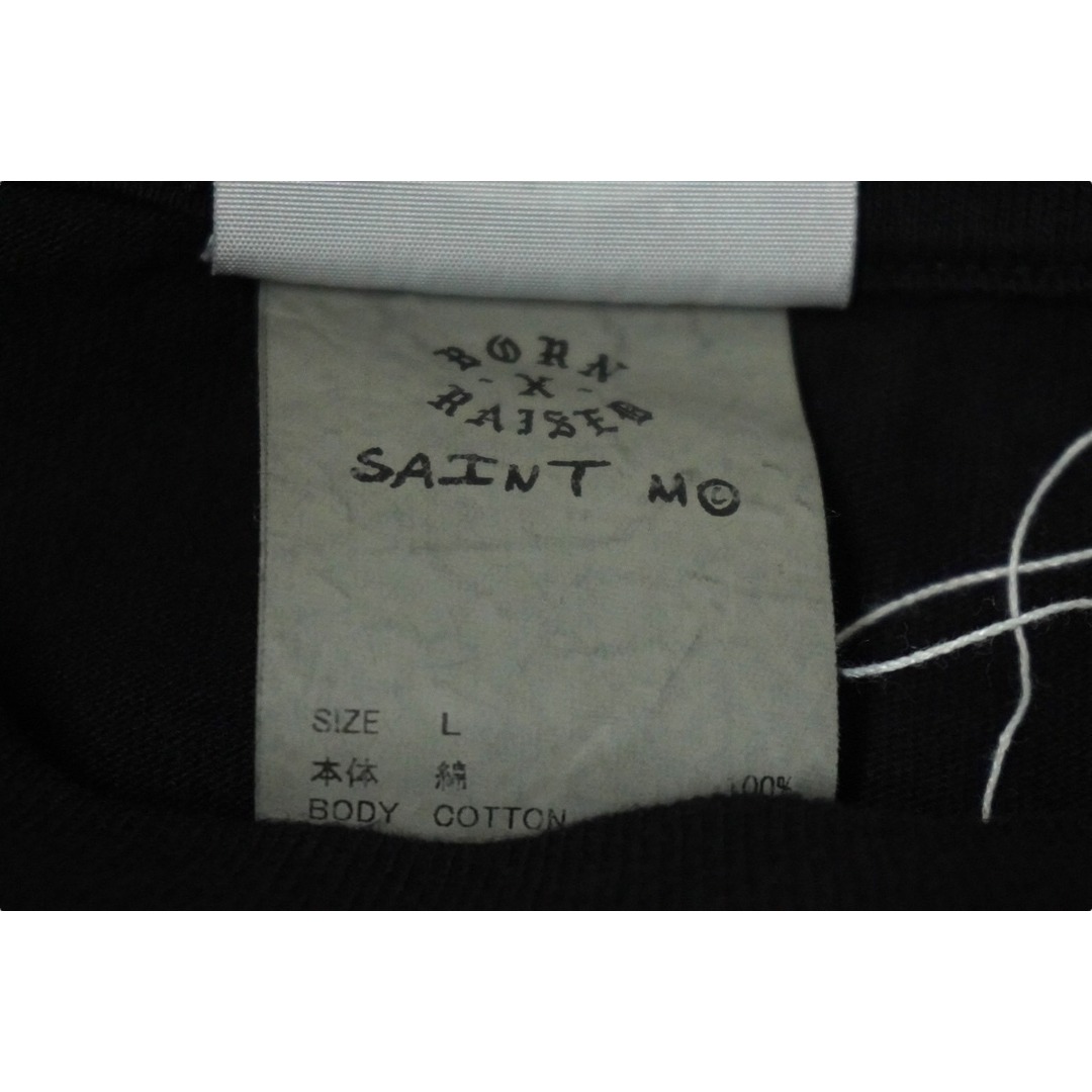 新品未使用 SAINT MICHAEL セント マイケル BORN SAINT 半袖Ｔシャツ SM-YS3-0000-C06 24SS サイズL ブラック 中古 61786 レディースのトップス(Tシャツ(半袖/袖なし))の商品写真