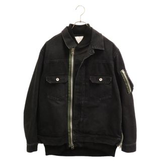 Sacai サカイ 24SS DENIM BLOUSON MA-1ドッキング デニムジャケット ブラック/カーキ 24-03352M