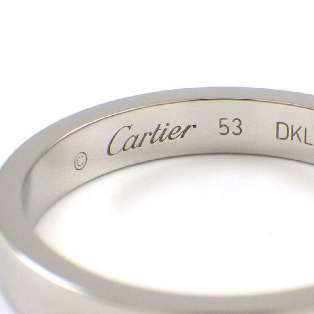 Cartier(カルティエ)のカルティエ Cartier リング C ドゥ カルティエ ウェディング バンド 3mm B4054000 エングレーブド ロゴ PT950 13号 / #53 【中古】 レディースのアクセサリー(リング(指輪))の商品写真