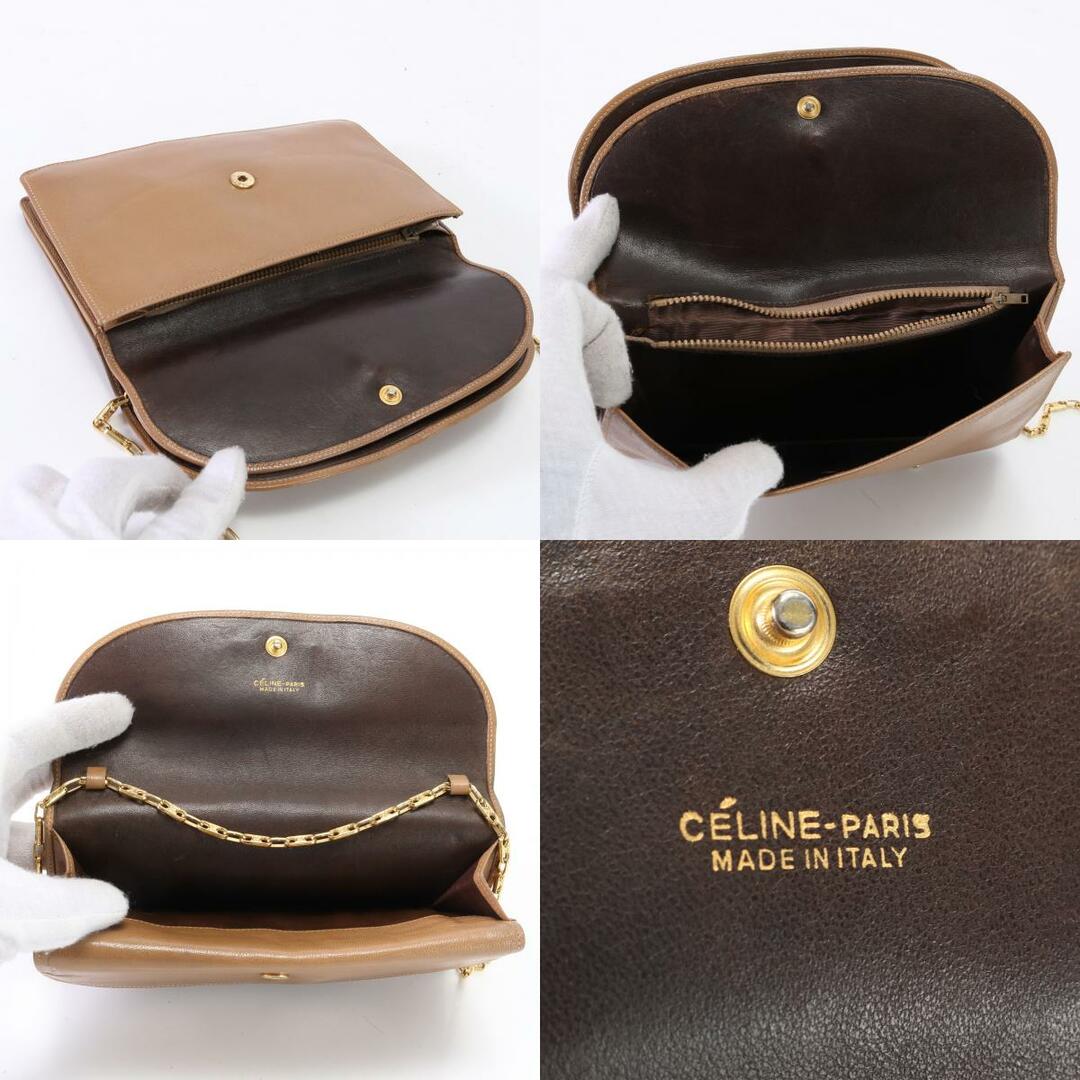 celine(セリーヌ)の極美品 ヴィンテージ セリーヌ マカダム ダブルフラップ レザー チェーン ショルダーバッグ 肩掛け ウォレット レディース YYM U8-5 レディースのバッグ(ショルダーバッグ)の商品写真