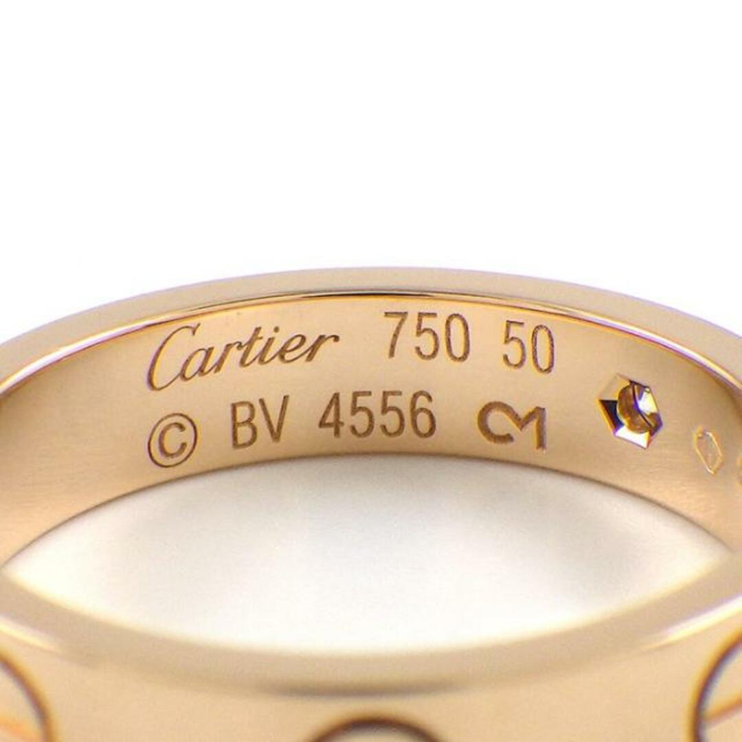 Cartier(カルティエ)のカルティエ Cartier リング ミニ ラブ B4050750 幅4mmモデル 1ポイント ダイヤモンド 0.02ct K18PG 10号 / #50 【中古】 レディースのアクセサリー(リング(指輪))の商品写真