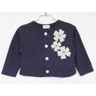 ハッカキッズ(hakka kids)の【春物 新入荷!】[ハッカキッズ/HAKKA kids]90cm カーディガン 紺【中古】子供服 キッズ kids ベビー服 baby 女の子 春 tops 923042(カーディガン/ボレロ)