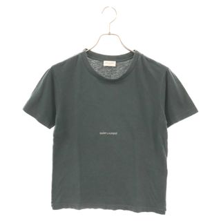 サンローラン(Saint Laurent)のSAINT LAURENT PARIS サンローランパリ 18SS フロント ロゴプリント ダメージ加工 クルーネック半袖Tシャツ 536059 グリーン(Tシャツ(半袖/袖なし))