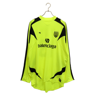 バレンシアガ(Balenciaga)のBALENCIAGA バレンシアガ Soccer Long-Sleeve T-Shirt 641663 TJV05 ロゴ刺繍 サッカー長袖Tシャツ カットソー イエロー(Tシャツ/カットソー(七分/長袖))