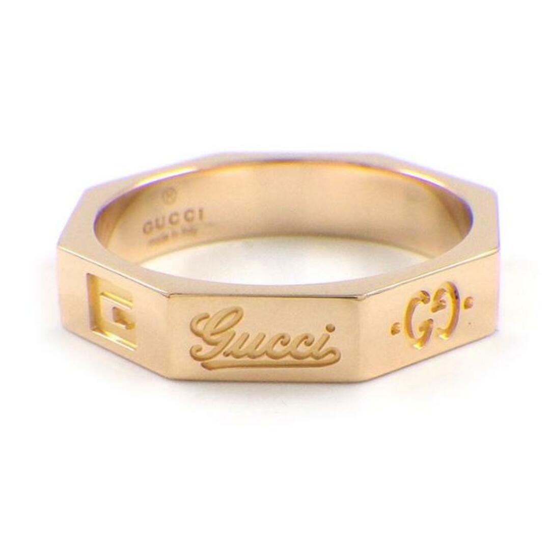 Gucci(グッチ)のグッチ GUCCI リング オクタゴナル GG ロゴ アイコン K18PG 7号 / #7 【中古】 レディースのアクセサリー(リング(指輪))の商品写真