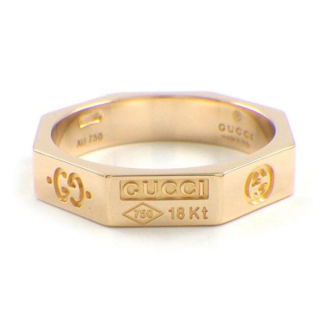 Gucci(グッチ)のグッチ GUCCI リング オクタゴナル GG ロゴ アイコン K18PG 7号 / #7 【中古】 レディースのアクセサリー(リング(指輪))の商品写真