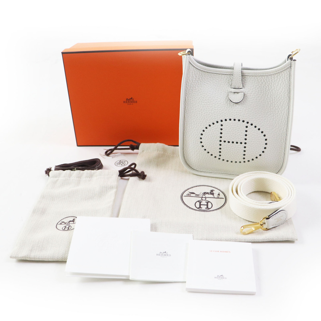 Hermes(エルメス)の未使用品◎HERMES エルメス エブリン TPM ニューホワイト ゴールド金具 トリヨンクレマンス ショルダーバッグ B刻印 箱・保存袋付き フランス製 正規品 レディース レディースのバッグ(ショルダーバッグ)の商品写真