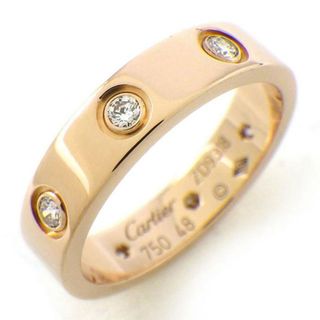 カルティエ(Cartier)のカルティエ Cartier リング ラブ ウェディング バンド 4mm B4050800 フル 8ポイント ダイヤモンド 0.19ct K18PG 8号 / #48 【中古】(リング(指輪))