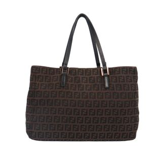 フェンディ(FENDI)のフェンディ ズッキーノ トートバッグ ナイロンキャンパス 32028 BH013019 ブラウン レディース FENDI  中古(トートバッグ)