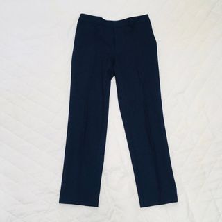 アオキ(AOKI)のLES MUES femme 3S クロップドパンツ　ネイビー(クロップドパンツ)