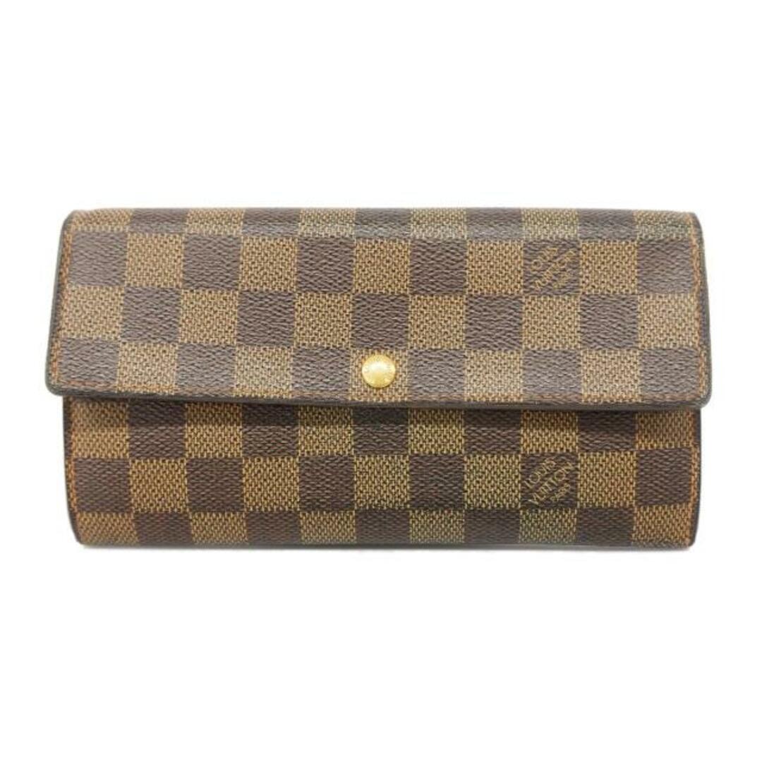 LOUIS VUITTON(ルイヴィトン)の【4ge4526】ルイヴィトン 長財布/ダミエ/ポルトフォイユサラ/N61734/エベヌ【中古】メンズ/レディース/ユニセックス レディースのファッション小物(財布)の商品写真