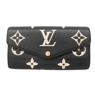 ルイヴィトン(LOUIS VUITTON)の【4ge4528】ルイヴィトン 長財布/モノグラム・アンプラント/ポルトフォイユサラ/M80496/ブラック/ベージュ【中古】レディース(財布)