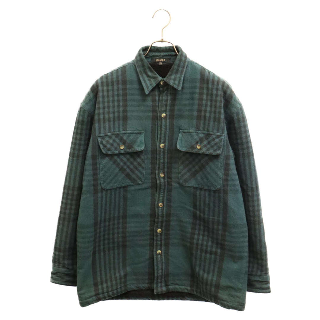 adidas(アディダス)のadidas アディダス 17AW YEEZY SEASON 5 Classic Flannel shirt クラシック 裏ボア フランネルシャツ ジャケット グリーン メンズのジャケット/アウター(フライトジャケット)の商品写真