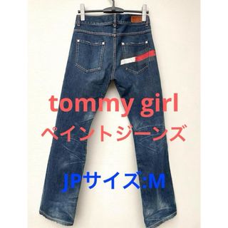 トミーガール(tommy girl)のtommy girl ストレートジーンズ　バックポケットペイント　日本サイズM(デニム/ジーンズ)