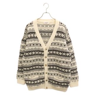 セリーヌ(celine)のCELINE セリーヌ Shetland Oversized Cardigan シェトランドオーバーサイズカーディガン ニットセーター 総柄 アイボリー 2A90Q107O(カーディガン)