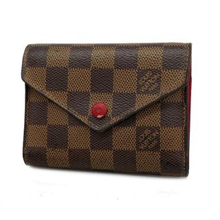 ルイヴィトン(LOUIS VUITTON)の【4ge4673】ルイヴィトン 財布/ダミエ/ポルトフォイユヴィクトリーヌ/N41659/レッド【中古】レディース(財布)