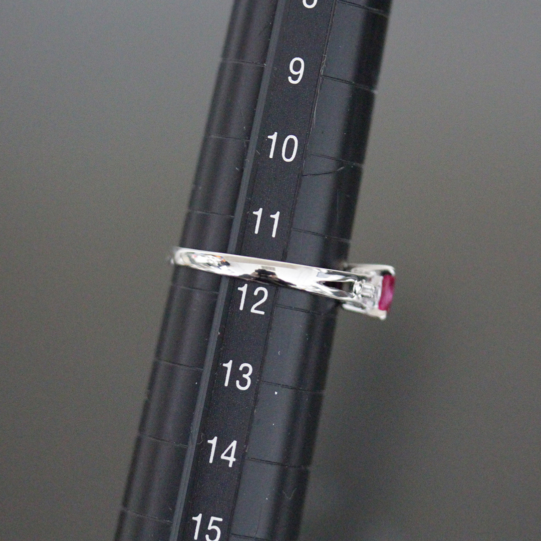 クレサンベール 赤石0.39 ダイヤ0.02 リング 11.5号 PT900 箱 レディースのアクセサリー(リング(指輪))の商品写真