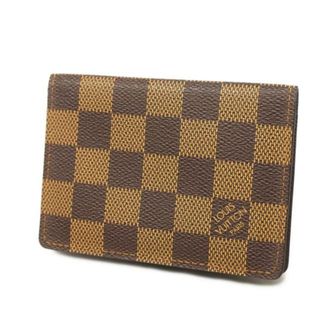 ルイヴィトン(LOUIS VUITTON)の【4ge4711】ルイヴィトン カードケース/ダミエ/ポルト2カルトヴェルティカル/N60533/エベヌ【中古】メンズ/レディース/ユニセックス(名刺入れ/定期入れ)