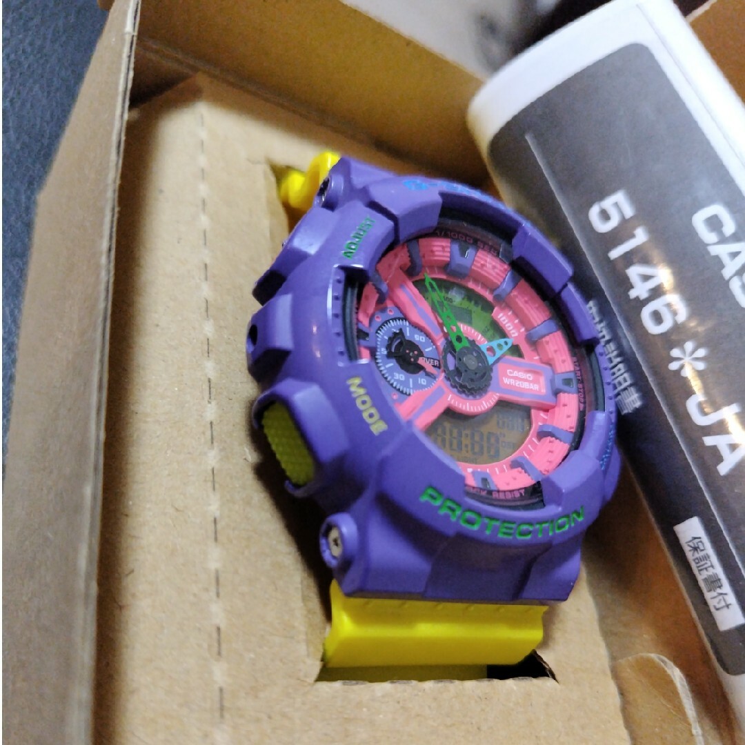 G-SHOCK(ジーショック)の美品▷G-SHOCK GA-110HC-6AJFパープル×イエロー×ピンク メンズの時計(腕時計(デジタル))の商品写真