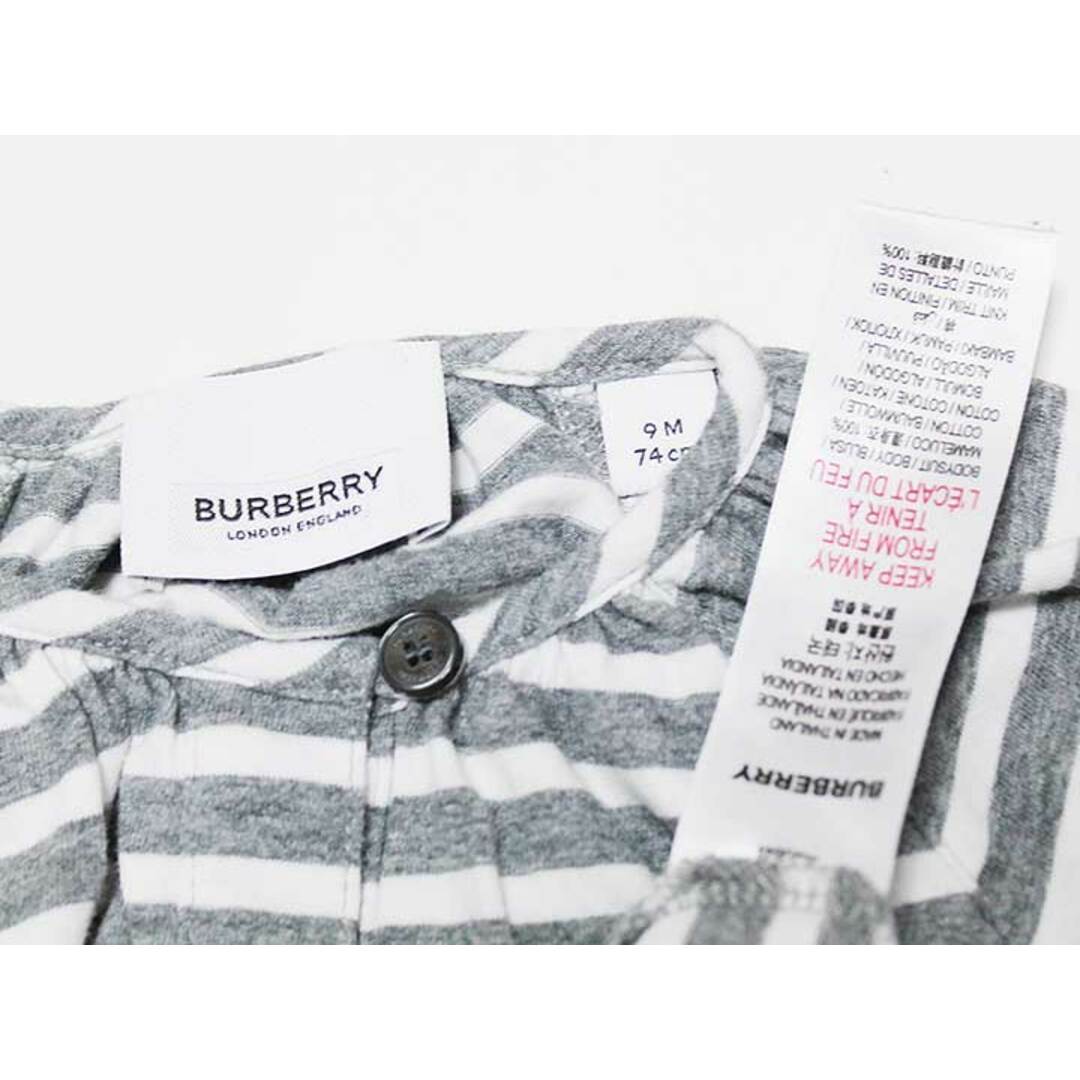 BURBERRY(バーバリー)の【春物 新入荷!】‡バーバリー/BURBERRY‡74cm 長袖カバーオール/ロンパース 白×グレー【中古】子供服 キッズ kids ベビー服 baby 女の子 春秋 onepi 923042 キッズ/ベビー/マタニティのベビー服(~85cm)(カバーオール)の商品写真