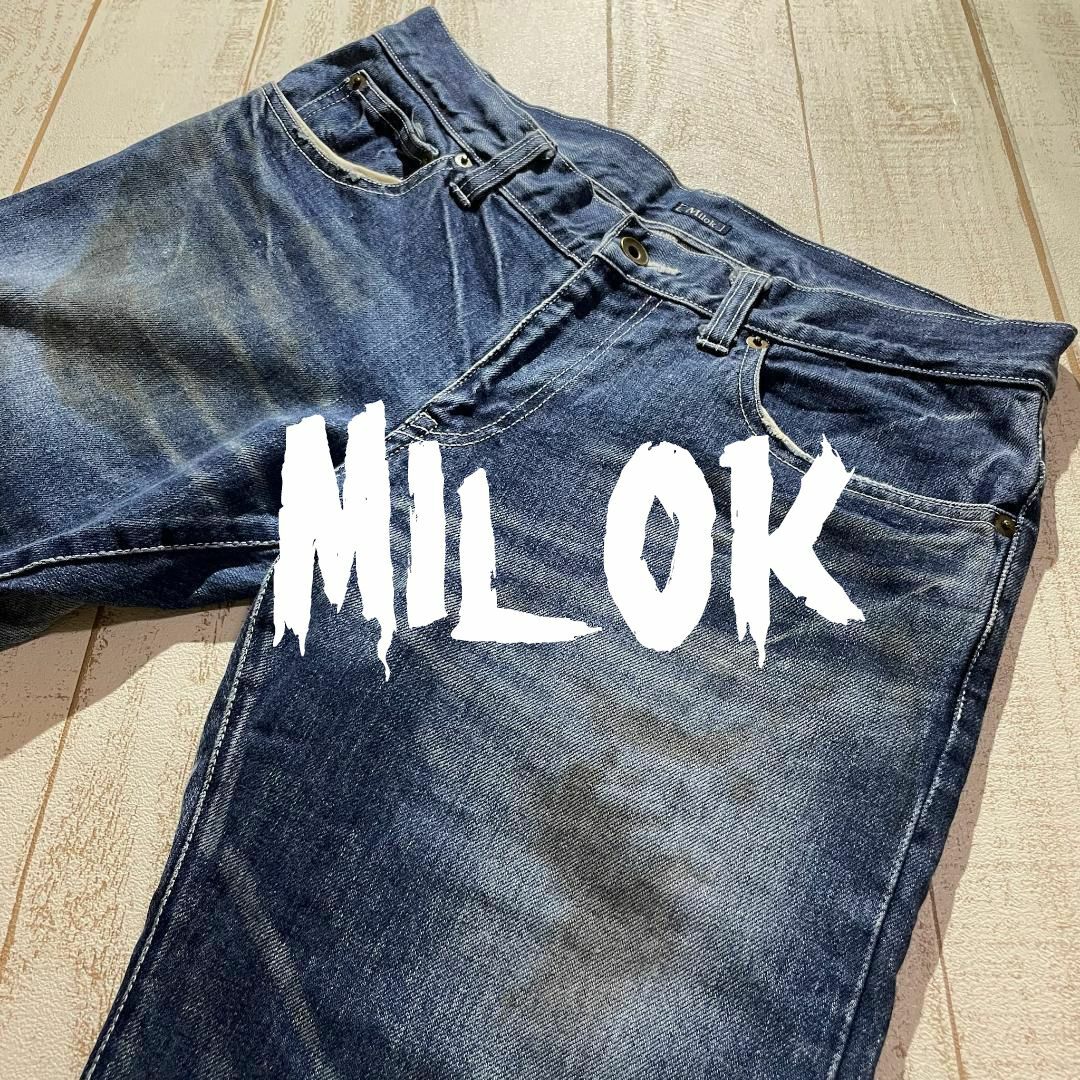 Milok(ミロック)の【Milok】ミロック 汚れ加工 ヴィンテージ加工 デニムパンツ Mサイズ メンズのパンツ(デニム/ジーンズ)の商品写真
