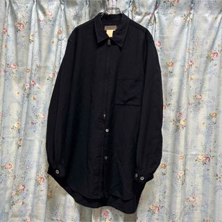 ヨウジヤマモト(Yohji Yamamoto)のヨウジヤマモト  丸文字pourhomme ウールギャバジッパーボタンシャツ(シャツ)