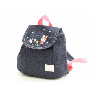 ミキハウス(mikihouse)の【春物 新入荷!】▲ミキハウス/mikihouse▲デニムリュック/リュックサック/バッグ インディゴ お散歩 ピクニック 通園【中古】子供 キッズ kids ベビー baby 女の子 春夏秋冬 bagetc 523042(リュックサック)