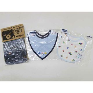 ミキハウス(mikihouse)の【新入荷!】新品 未使用品▼ミキハウス/mikihouse▼スタイ/よだれかけ/ビブ/小物/スタイ3点セット  白×水色＆水色×紺＆インディゴ×青系 【ネット限定】 子供 キッズ ベビー baby 男の子 春夏秋冬 childcare  223042(ベビースタイ/よだれかけ)