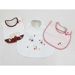 familiar - 【新入荷!】新品 未使用品▲ファミリア/familiar▲スタイ/ビブ/よだれかけ3枚set/小物 ピンク×白【ネット限定】子供 キッズ kids ベビー baby 女の子 春夏秋冬 bagetc 723042