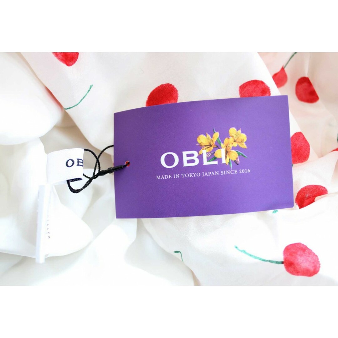 OBLI(オブリ)の【春夏物 新入荷】新品 未使用品●OBLI/オブリ●2023年製/さくらんぼラップワンピース/ロング丈/Vネック/長袖 ホワイト/白 レディース 1 春夏 onepi 223042 レディースのワンピース(その他)の商品写真