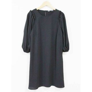 ザラ(ZARA)の【春物 新入荷】☆ZARA/ザラ☆チュニックワンピース/要インナー/ラウンドネック/無地/七分袖/ミディ丈 ブラック/黒 レディース M【中古】春夏 onepi 923042(その他)