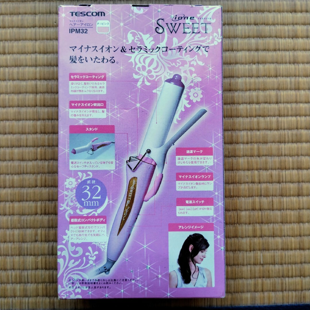 TESCOM(テスコム)のTESCOM　マイナスイオンヘアアイロン　IPM32　ピンク　イオネスイート スマホ/家電/カメラの美容/健康(ヘアアイロン)の商品写真