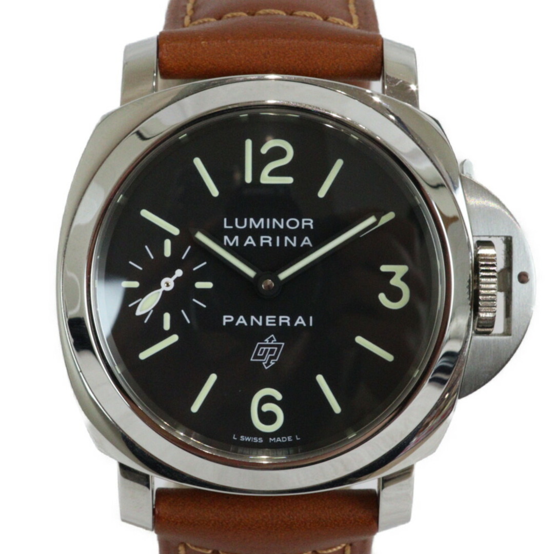 PANERAI(パネライ)の【ギャラ有】OFFICINE PANERAI オフィチーネ パネライ　ルミノール　マリーナ　ロゴ　アッチャオ　PAM00632　手巻き　SS　革ベルト　ブラック　ブラウン　メンズ　腕時計　プレゼント包装　ギフト【中古】松前R56号店 メンズの時計(腕時計(アナログ))の商品写真