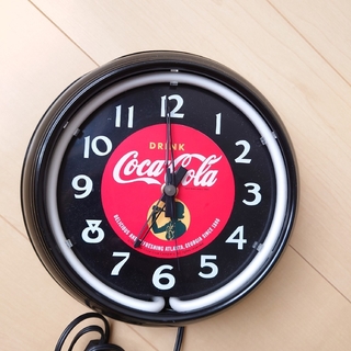 コカコーラ(コカ・コーラ)のコカコーラのネオン時計(掛時計/柱時計)