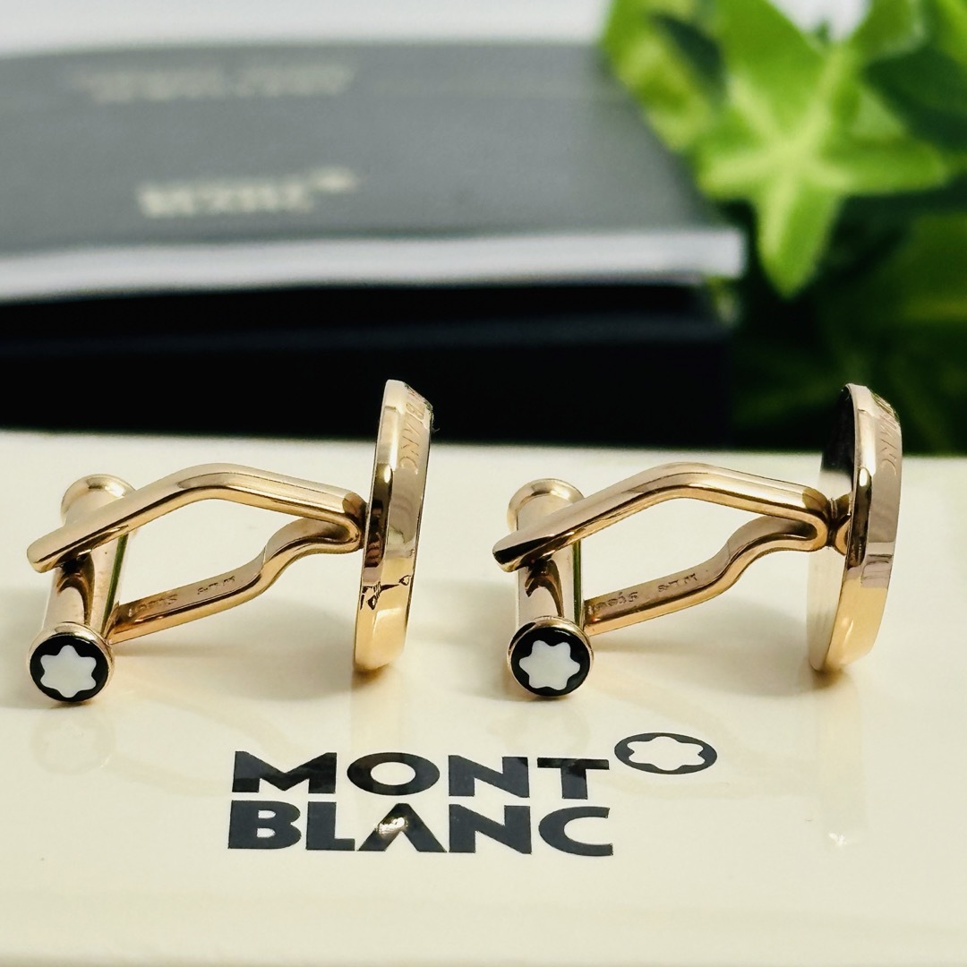 MONTBLANC(モンブラン)のモンブラン　マイスターシュテック　カフリンクス　カフス　オニキス　ゴールド メンズのファッション小物(カフリンクス)の商品写真