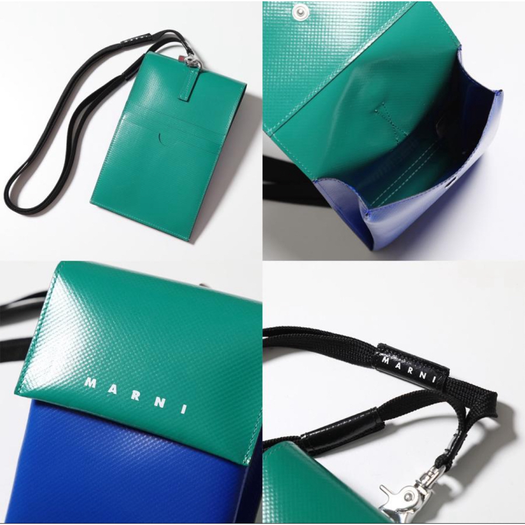 Marni(マルニ)のマルニ MARNI フォンケース PVC ネックポーチ　ブルー　グリーン レディースのバッグ(ショルダーバッグ)の商品写真