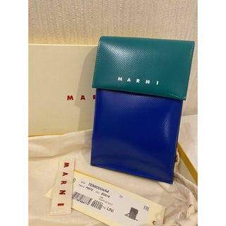マルニ(Marni)のマルニ MARNI フォンケース PVC ネックポーチ　ブルー　グリーン(ショルダーバッグ)