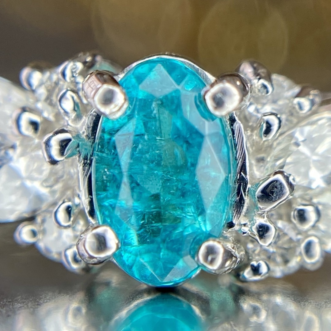 『専用です』天然パライバトルマリン ダイヤモンド計0.558ct GRJブラジル レディースのアクセサリー(リング(指輪))の商品写真