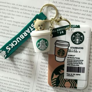 スターバックス(Starbucks)の新品 スターバックス スタバ ID カード ケースベアリスタ ベア キーホルダー(名刺入れ/定期入れ)