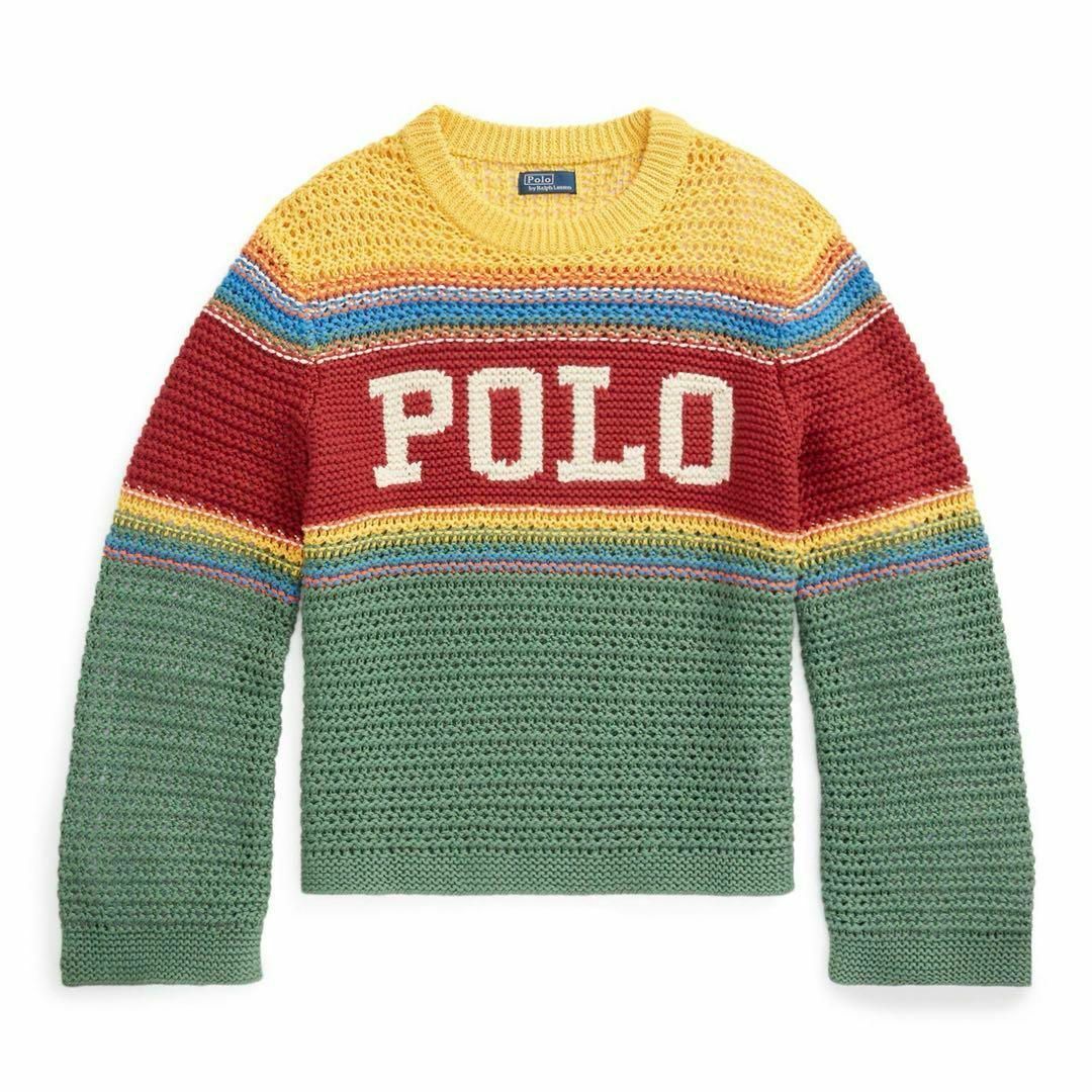 POLO RALPH LAUREN(ポロラルフローレン)のPOLO RALPH LAUREN ストライプド ロゴ リネンブレンド セーター レディースのトップス(ニット/セーター)の商品写真