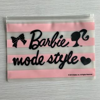 バービー(Barbie)の新品バービージップロックポーチビーチなどにピッタリピンクボーダーリボン(ポーチ)