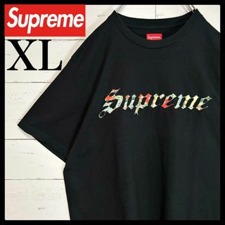 シュプリーム(Supreme)の【希少XLサイズ】シュプリーム☆アップリケ センター刺繍ロゴ 花柄 Tシャツ(Tシャツ/カットソー(半袖/袖なし))