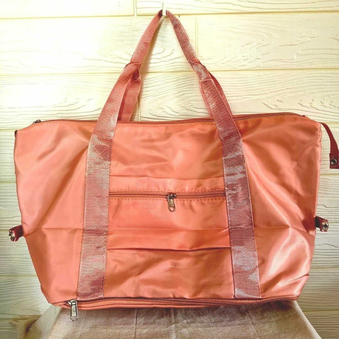 トラベルバッグ ボストンバッグ 拡張 大容量 ピンク レディースのバッグ(ボストンバッグ)の商品写真