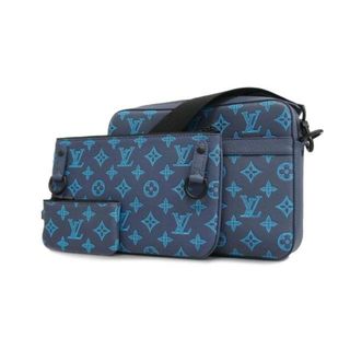 ルイヴィトン(LOUIS VUITTON)の【4ge4741】ルイヴィトン ショルダーバッグ/モノグラム・シャドウ/トリオ メッセンジャー/M46604/ネオンブルー【中古】メンズ(ショルダーバッグ)