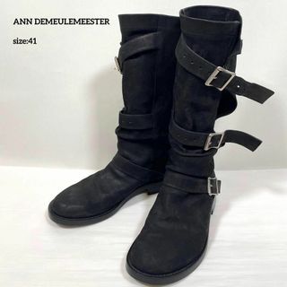 Ann Demeulemeester - アンドゥムルメステール　マルチベルトパイレーツブーツ　ブラックEU41 26cm