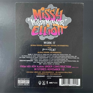 Missy Elliott – Work It / P***ycat【12"】(ヒップホップ/ラップ)