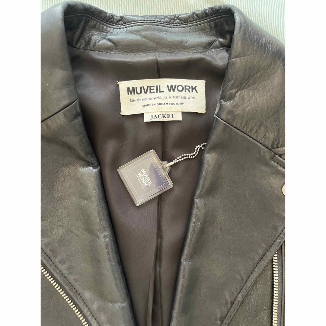 MUVEIL WORK(ミュベールワーク)の値下げ✿MUVEILWORK✿ミュベール✿レザーライダース レディースのジャケット/アウター(ライダースジャケット)の商品写真