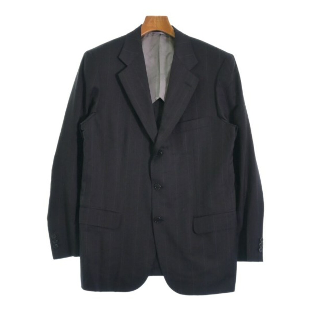Brioni テーラードジャケット 50(XL位) 黒x白系(ストライプ Brioni テーラードジャケット 50(XL位) 黒x白系(ストライプ