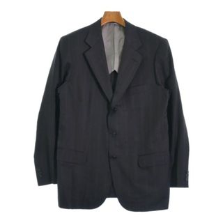 ブリオーニ(Brioni)のBrioni テーラードジャケット 50(XL位) 黒x白系(ストライプ) 【古着】【中古】(テーラードジャケット)