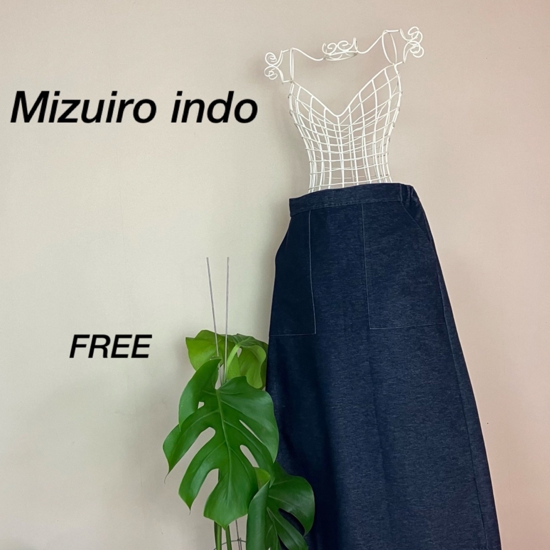 mizuiro ind(ミズイロインド)の【美品】Mizuiro indoミズイロインド　ロングスカート　タイト　伸縮◎ レディースのスカート(ロングスカート)の商品写真